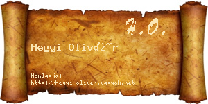 Hegyi Olivér névjegykártya